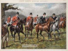 Four "A Day's Hunting" Series hunting prints, after James Pollard, republished in the 20th