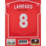 Frank Lampard signed red England no.8 replica jersey, red jersey lettered LAMPARD and numbered 8,