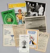 Collection of Greyhound race cards dating from the 1940s to 2000s, including race cards from