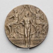 London 1908 Olympic Games bronze prize medal awarded to the Great Britain team in the Men's 50