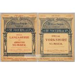 Two Our Footballers publications for Yorkshire and Lancashire & Cheshire, circa 1896, each with