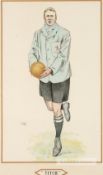 "Titch" Trinity Hall, Cambridge University rugby player, circa 1903, lithograph of a rugby player