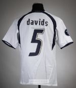 Edgar Davids white Tottenham Hotspur UEFA Cup no.5 home jersey, season 2006-07, Puma, short-