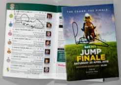 Sir Anthony McCoy signed race cards from the 2010 Grand National winning ride on Don't Push It at