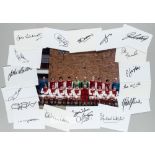 Arsenal double-winners 1970-71 team photograph with individually signed cards, signed in black
