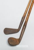 Two smooth-faced irons by William Park of Musselburgh late 19th century, a smooth-faced rut niblick,