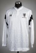 White and black Wimbledon no.13 away jersey, season 1991-92, Admiral, long-sleeved with