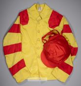 Danish Flight race winning silks from the Arkle Challenge Trophy at Cheltenham on 15th March 1988,