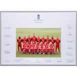 CRICKET - England cricket team v Australia 2014 team signed photograph overall size 16.5” x 11.