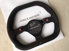 Bruno Senna McLaren 570s GT4 signed steering wheel, After McLaren re-entered the supercar market in