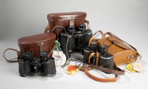 A set of Carl Zeiss Jena Jenoptem 7 x 50W black binoculars belonging to Stan Mellor MBE, stamped