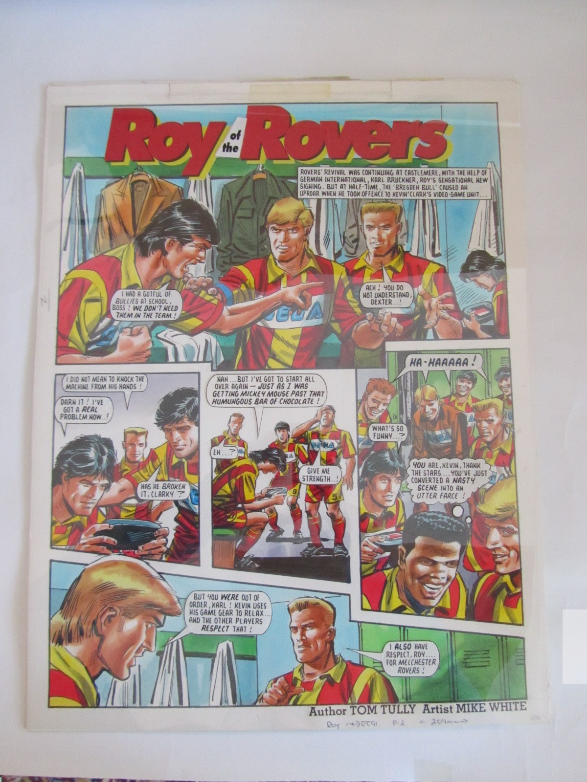 FOOTBALL - ROY OF THE ROVERS COMPLETE 4 PANEL STORYLINE FOR THE ISSUE PUBLISHED ON THE 14th OF - Image 2 of 5