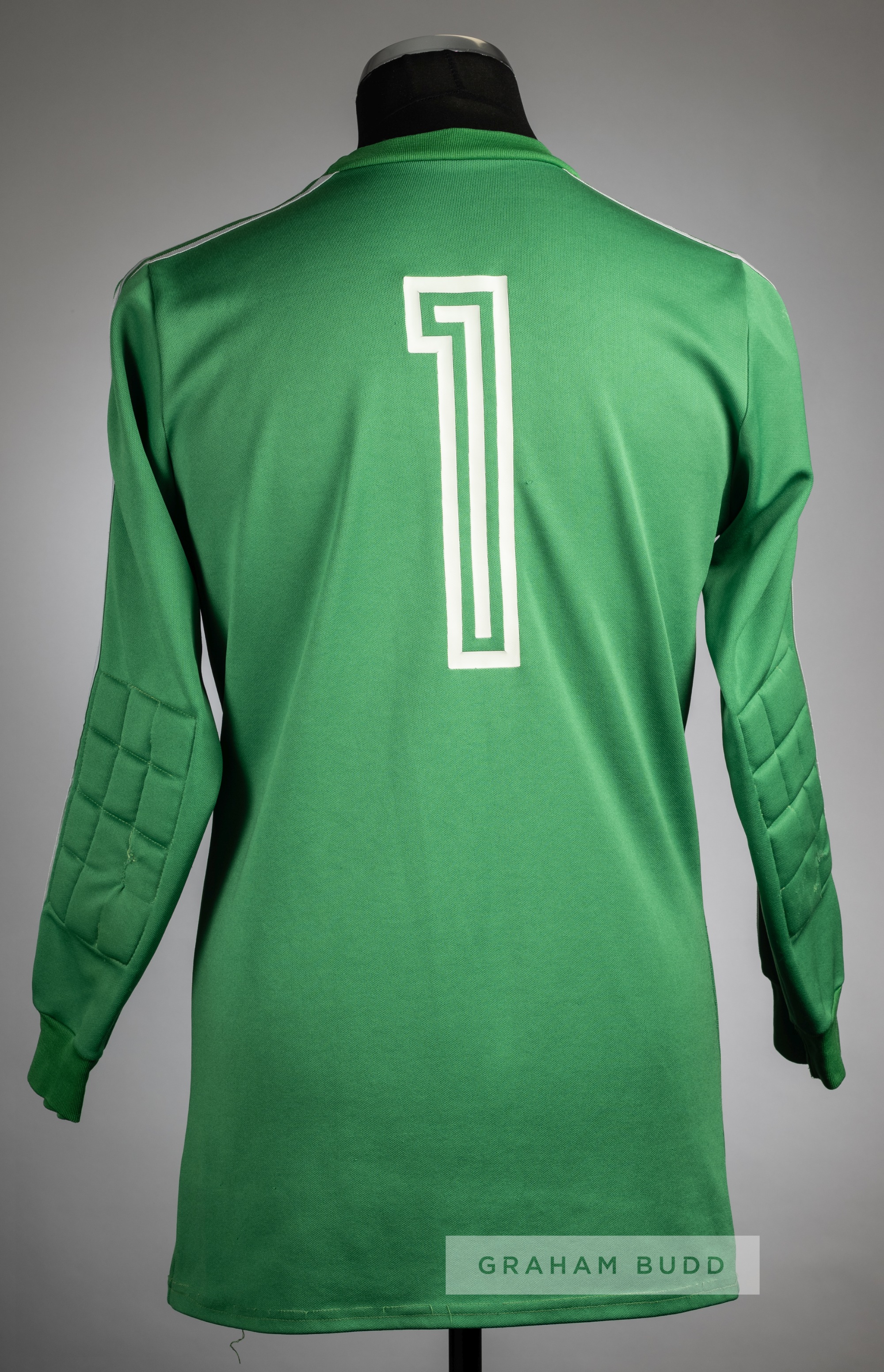 Green Slovan Bratislava No.1 goalkeeper's jersey, circa 1984, Adidas, long-sleeved with club crest - Image 2 of 2