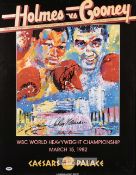 Larry Holmes & Gerry Cooney double-signed LeRoy Neiman designed poster for their WBC World