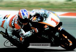 Collection of Moto GP signed photographs, including Mick Doohan no.1 (Australia), Randy de Puniet