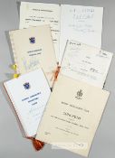 Four dinner menus signed by New Zealand rugby and boxing legends, comprising British Sportsman's