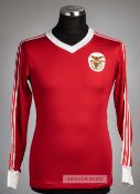 Red and white SL Benfica No.2 jersey, circa 1980, Friolax, long-sleeved with embroidered club