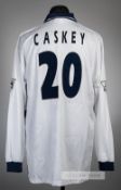 Squad-signed Darren Caskey white Tottenham Hotspur No.20 home jersey, season 1995-96, Pony, long-