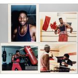 Boxing colour photographs of Lennox Lewis training for the fight against Greg Gorrell on 18th