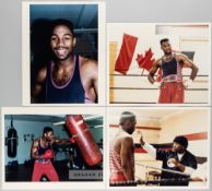 Boxing colour photographs of Lennox Lewis training for the fight against Greg Gorrell on 18th