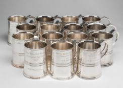 Fifteen Dunlop Masters golf tournament tankards awarded to Tom Haliburton between 1948 and 1964,