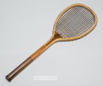 Flat top racquet "The Premier" by Browne & Heppell of London, high gloss, quality frame with