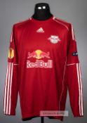 Tremell red & white Red Bull Salzburg no.28 goalkeeper's jersey v Manchester City in the UEFA Europa