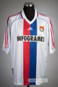 Frederic Kanoute white Olympique Lyonnais no.20 home jersey, circa 1999, Adidas, short-sleeved