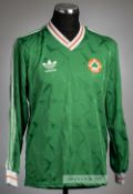 Green Republic of Ireland No.20 jersey circa 1990, Adidas, long-sleeved, with FA IRELAND country