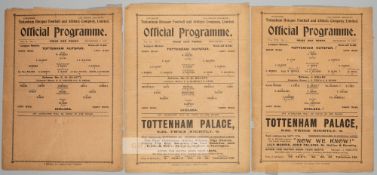 Three Tottenham Hotspur v Chelsea wartime match programmes,  comprising v Chelsea 25th September