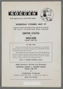 USA v England international soccer match programme played at Downing Stadium, New York, 27th May