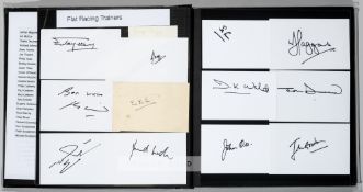 Excellent collection of autographs of prominent horse racing personalities, approximately 274