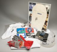 Collection of William's and other F1 memorabilia,  including signed F1 helmet visor signed by the