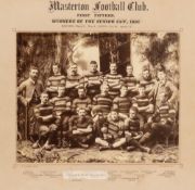 Period photograph of New Zealand's Masterton Rugby Football Club 1st XV, winner's of the 1891 Senior