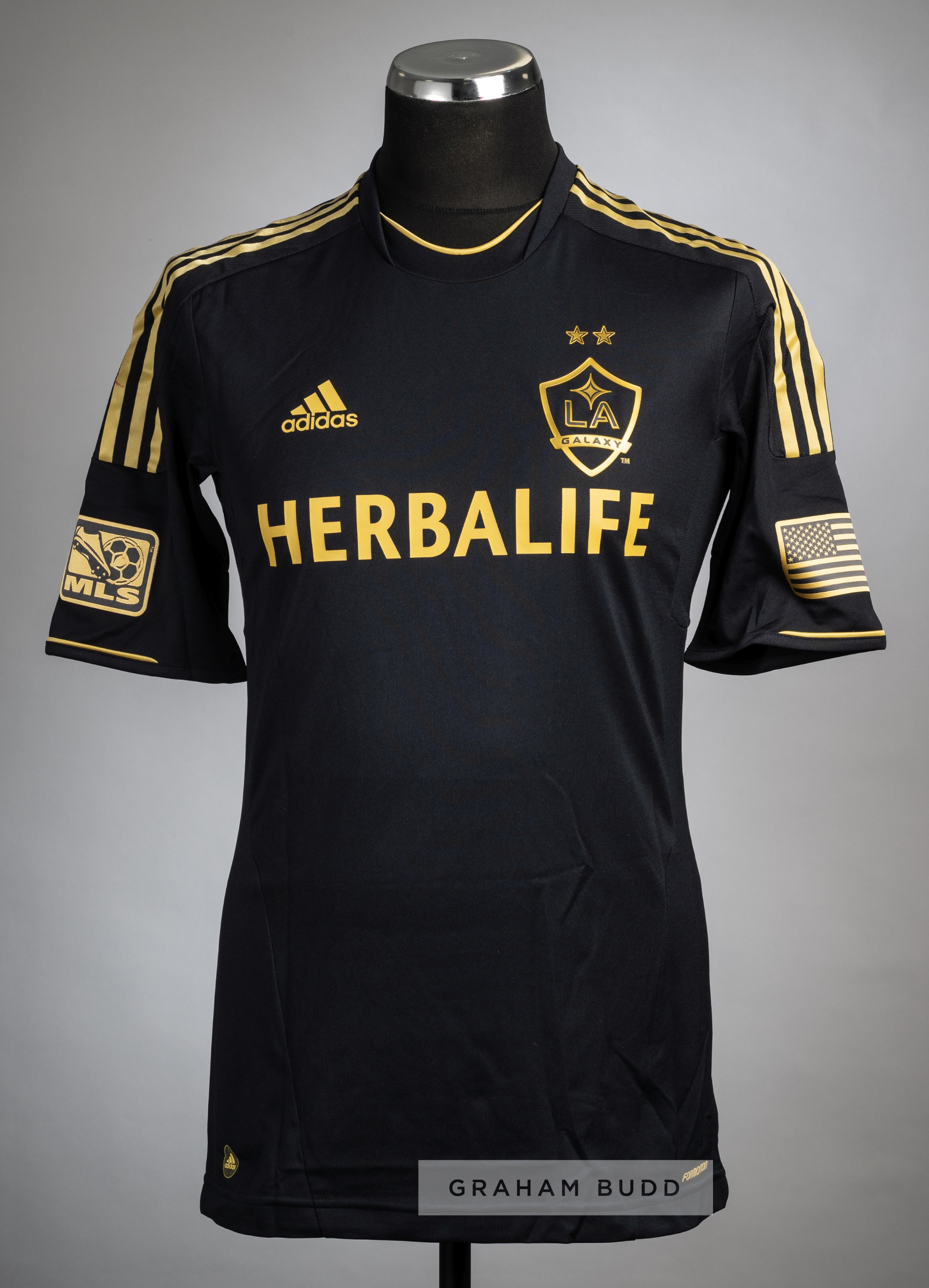 Daniel Keat black LA Galaxy No.15 jersey from the World Football Challenge v Manchester City, played