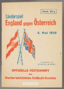 Austria v England international programme played in Vienna 6th May 1936, 16-page with stiff outer