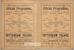 Two Tottenham Hotspur wartime match programmes v Watford and v Luton, comprising v Watford 30th