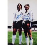 FOOTBALL - Tottenham Hotspur Ossie Ardiles & Ricky Villa plus Jimmy Greaves. Pair of large 16 by