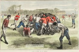 Football print after E. Buckman titled "The Last Scrimmage", from London Illustrated News