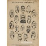 Signed "The English Test Cricketers 1932" printed supplement in The Western Mail, Perth,