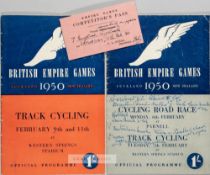 British Empire Games programmes held in Auckland, 4th to 11th February 1950, comprising Track