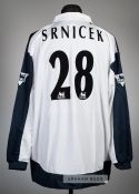 Pavel Srnicek blue and white Sheffield Wednesday No. 28 goalkeeper's jersey, season 1998-99, Puma,