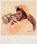 Signed horse racing memorabilia, comprising: i) a photographic print of the jockey A.P. McCoy,