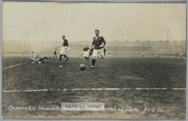 Arsenal v Newcastle United F.A. Cup semi-final at Stoke, 31st March 1906 b & w postcard,