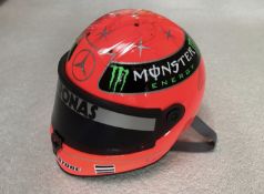 Michael Schumacher 2010 replica AMG Mercedes helmet,  A superb 1:1 display replica of the Schuberth