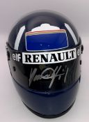 Damon Hill (UK) signed half-scale 1994 Aria F1 helmet (Rothmans Williams Renault), signed on visor