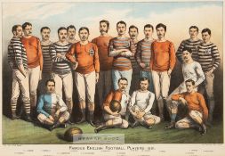 The Boy's Own Paper of famous English football players 1881, the colour lithograph featuring players