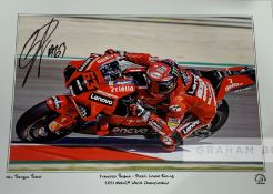 Moto GP (2021) signed limited edition A3 size Art Prints, all hand signed by the Moto GP rider