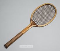 An "AWG" [Arthur William Gore] lawn tennis racquet by Benetfink & Co. Ltd of Cheapside, London,