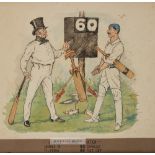 Edwin Alfred Rickards, (British, 1872-1920) "Jubilee Cricket Match", circa 1890s. Pen, ink and